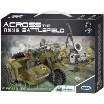 Конструктор XingBao XB-06008 Военный мотоцикл с коляской (256 деталей)